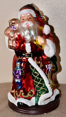 Thomas Pacconi Hand Blown and Hand Painted Holiday Christmas Santa Clause 14.5"